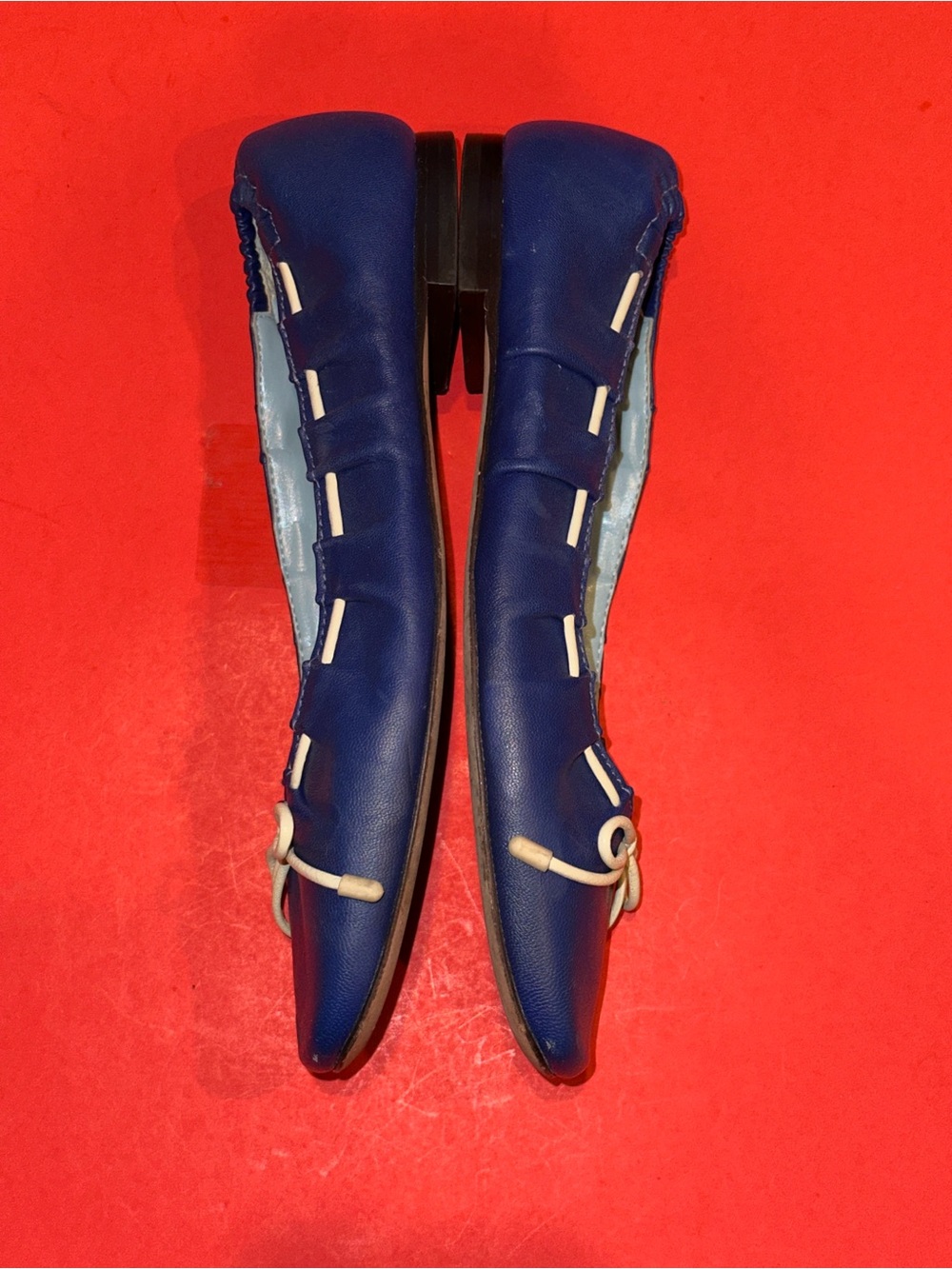 FRANCES VALENTINE Ava Square Toe Ballet Leather Flats Shoes 9 B Retail $398 - Picture 7 of 9